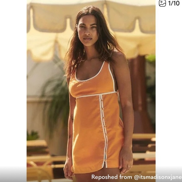 Free People Vivian Orange Dress - Picture 1 of 5